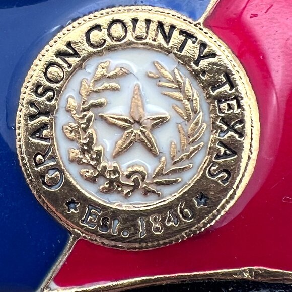 Grayson County Texas Sesquicentennial 150 Belt Buckle Republic of Texas Sherman - Picture 2 of 11